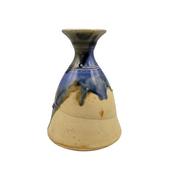 Studio Art Pottery Vase Etched Raised Relief Stars Honeycomb Artist Signed - Picture 4 of 7